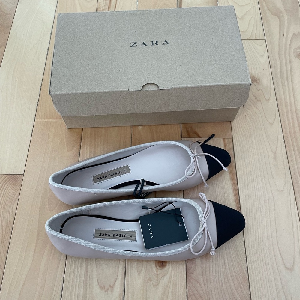 Zara Women's Two-Tone Ballet Flats